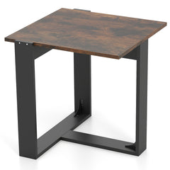 Industrial Sofa End Table with Metal Frame-1