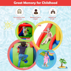 Castle Inflatable Water Park with Throwing Goal, 30 Ocean Balls and 740W Blower