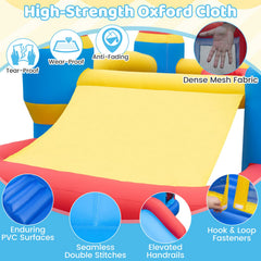Inflatable Bounce House for Kids with Slide Ocean Ball and Pitching Game for Birthday Party Carnival