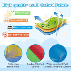 Crocodile Inflatable Bounce Castle with Splash Pool, Ball Pit and 680W Blower