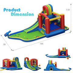 9-in-1 Inflatable Bounce House with Trampoline, Tunnel, Dart Board and Blower