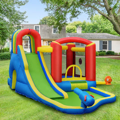9-in-1 Inflatable Bounce House with Trampoline, Tunnel, Dart Board and Blower
