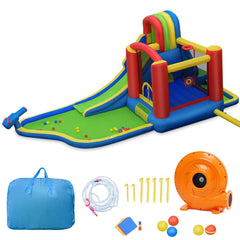 9-in-1 Inflatable Bounce House with Trampoline, Tunnel, Dart Board and Blower