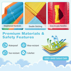 Inflatable Water Slide Park 6-in-1 with Long Slide and Splash Pool, No Blower, Ages 3 to 12