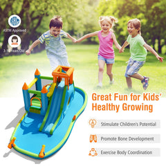 Castle Inflatable Water Park with Crawling Tunnel, Ball Pit and 60 Ocean Balls, No Blower