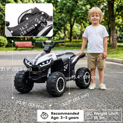 Kids 4 Wheeler Quad with Music, Headlights, High & Low Speed, Kids ATV for 3-5 Years Old Boys & Girl, Red