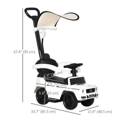 Mercedes-Benz G350 Licensed Push Car, 3-in-1 Toddler Sliding Car with Horn, Steering, Foot Rest, Seat Storage, Black