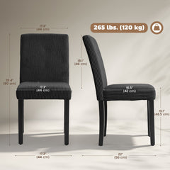 Modern Dining Chairs Set of 4, Kitchen Chairs with Rubberwood Legs and Padded Seat, Beige