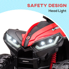 Kids 4 Wheeler Quad with Music, Headlights, High & Low Speed, Kids ATV for 3-5 Years Old Boys & Girl, Red