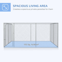 172.2 Sq. Ft. Dog Playpen Outdoor with Galvanized Steel Frame, for Small and Medium Dogs, 13' L x 13' W x 5.9' H