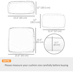 Outdoor 14pc Patio Rattan Sofa Set Cushion Polyester Cover Replacement Set - No Cushion Included Beige