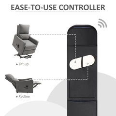 Electric Lift Recliner Chair Rising Power Chaise Lounge Fabric Sofa with Remote Control & Side Pocket for Living Room