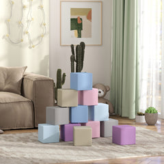 12 Piece Soft Play Blocks Soft Foam Toy Building And Stacking Blocks - Multicolours