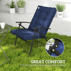 Set of 2 Outdoor Folding Chairs with Adjustable Backrest, Padded Camping Chairs for Outdoor Events, Grey