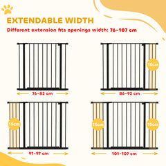 Pressure Fit Dog Gate Pet Barrier for stairs doorway, 29.9''- 42.1'' Width White