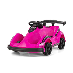 6V Kids Ride On Go Kart with 13.5 Inch Belted Seat and USB Music Panel, Pink