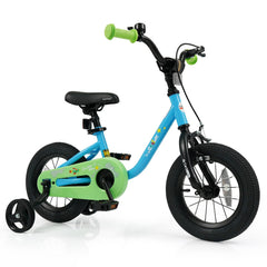 12 Inch Kids Bike with Wheel Reflectors and Removable Training Wheels, Blue