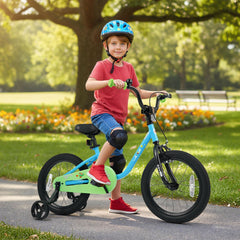 16 Inch Kids Bike with Wheel Reflectors and Removable Training Wheels, Blue