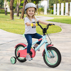 12 Inch Kids Bike with Adjustable Handlebar and Saddle, Light Blue