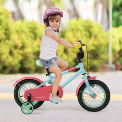12 Inch Kids Bike with Adjustable Handlebar and Saddle, Light Blue