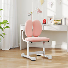 Kids Desk Chair Children Study Chair with Double Back Support and Adjustable Height-Pink