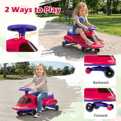 Kids Ride On Toy with Under-seat Storage and LED Flashing Wheels-Pink