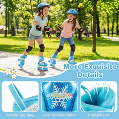 Kids Roller Skates for Girls Boys with Light-up Wheels and Safety Protection-Navy