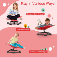 Kids Sensory Swivel Chair Elephant Petal 360° Spinning Chair-Red