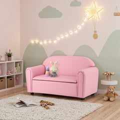 Kids Sofa Armrest Chair with Storage Function-Pink