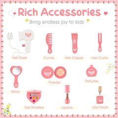 Kids Vanity Set with Tri-folding Mirror-White