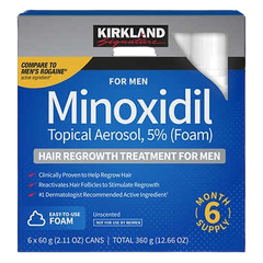 Kirkland Signature Hair Regrowth Treatment 5% Minoxidil Foam for Men, 2.13 fl. oz, 6-pack (6 Month Supply)
