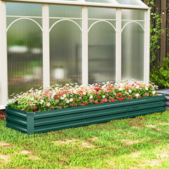 8'x2'x1' Galvanized Raised Bed, Large Elevated Planter Box for Growing Flowers, Herbs and Vegetables, Dark Grey