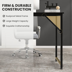 L Shaped Computer Desk and Writing Workstation for Home and Office-Black