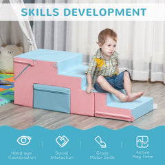 2-Piece Soft Play Kids Foam Play Se for Crawl and Climb, Light Blue
