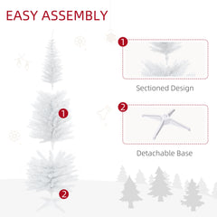 6 FT Christmas Tree Classic Tree Holiday Indoor Decoration, with Stable Plastic Base, White