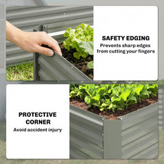 Set of 2 Galvanized Metal Planters for Outdoor Plants, 4' x 2' x 2' Raised Garden Bed, Dark Grey