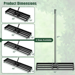 Lawn Leveling Rake 46 x 10 Inch Heavy Duty Lawn Level Tool for Soil-Black