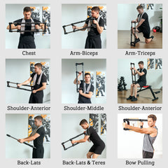 Chest Expander, Spring Chest Exerciser with 22-110 lbs Resistance for Men and Women Home Gym, Office or Travel