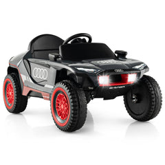Licensed Audi e-tron Kids Ride On Racing Car with Emergency Brake Remote and Spring Suspension, Gray
