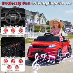 12V Licensed Land Rover Kids Ride On Car with Soft Start and Four Surface Range, Red