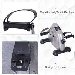 Portable Mini Pedal Exercise Bike Indoor Cycle Fitness Arm Leg w/ LCD Display, Black