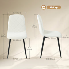 Dining Chairs Set of 4, Upholstered Dining Room Chairs with Steel Legs, Modern Kitchen Chair for Dining Room, Black