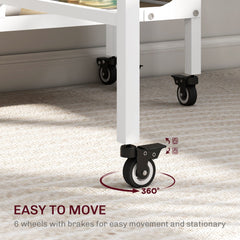 Folding Dining Table, Extendable Kitchen Table for Small Spaces with Storage Shelf and 6 Wheels, Distressed Grey