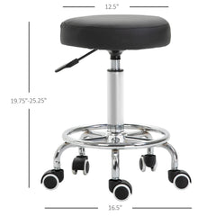 Adjustable Swivel Salon Stool Hydraulic PU Barber Rolling Massage Tattoo Chair Bar Beauty SPA Seat, Black