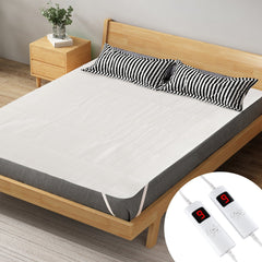Machine Washable Electric Bed Warmer with Dual Controller 9 Heat Setting and 9-Hour Auto Off and Overheat Protection-King Size
