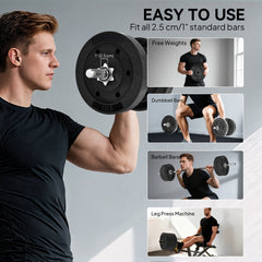 Weight Plates Set of 4, 1-Inch Barbell Weight Set for Home Gym Strength Training and Weightlifting, 4 x 11 lbs