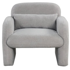 Modern Accent Chair with Waist Pillow and Armrests for Living Room Bedroom-Gray