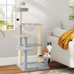 44 Inch Cat Tower with a Space Capsule and a Removable Padded Perch