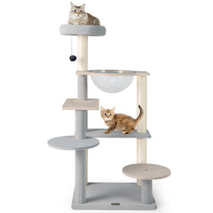 44 Inch Cat Tower with a Space Capsule and a Removable Padded Perch