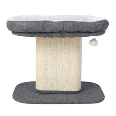 Grey Cat Perch 19.5 Inches with a Removable Mat and a Wide Sisal Panel